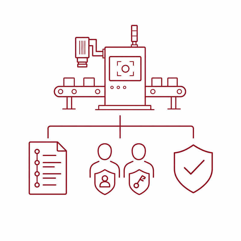 Piktogramm Audit Trail und Benutzerverwaltung