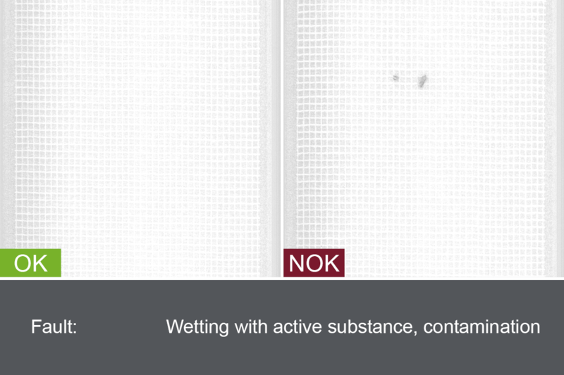 Inspection for contamination and wetting in patches