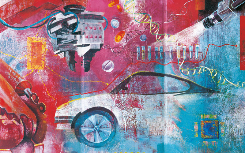 künstlerisches Bild der Branchen die OCTUM beliefert