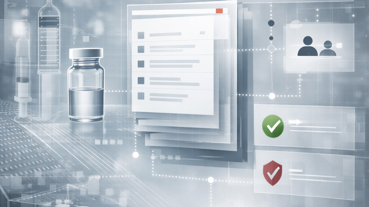 abstrakte Darstellung von Pharmaprodukten und Validierung