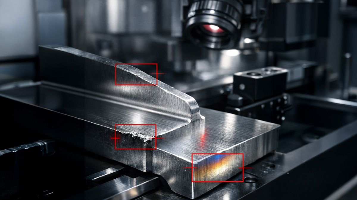 Metallwerkstück mit Fehlern